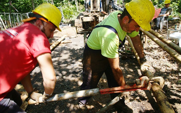 Drillers at the Skouries gold-copper project in Greece. Credit: Eldorado Gold