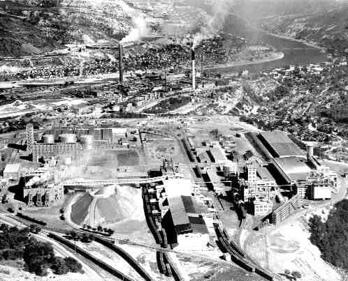 Cominco's smelter at Trail, B.C., pictured here in 1955, was a cornerstone operation of mining in the province. The smelter mostly treated ore from the Sullivan lead-zinc mine, slated for closure this fall.