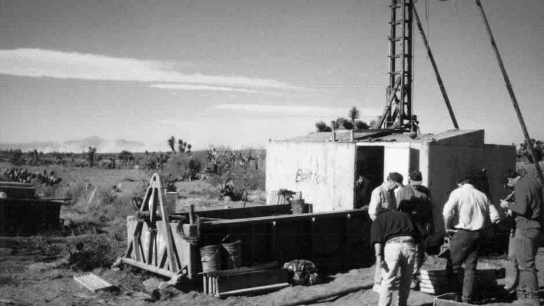 A drill in action at the San Nicholas copper-zinc property in Zacatecas state, where feasibility studies continue.