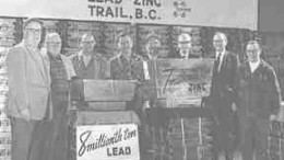 By March 1970, Cominco's smelter in Trail, B.C., had produced 8 million tons of lead and 7 million tons of zinc, mostly from ore mined at Sullivan.