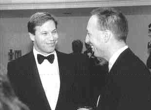 Nothing personal: Randall Oliphant and Richard Ross, the presidents of Barrick Gold and Inmet Mining, exchange pleasantries at the Mining Hall of Fame dinner on Jan. 11. Inmet was awarded a $88-million judgment against Barrick subsidiary Homestake Canada over the company's failure to complete the purchase of the Troilus gold mine.