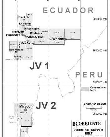 Map Credit: Corriente Resources