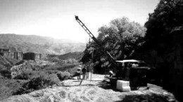 Drilling into the Dolores property's eastern zone during the late 1990s.