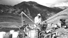 A portable drill rig on the Canwell target at Nevada Star's MAN nickel-copper-PGE prospect in eastern Alaska.