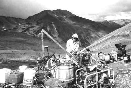 A portable drill rig on the Canwell target at Nevada Star's MAN nickel-copper-PGE prospect in eastern Alaska.