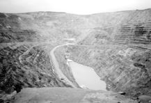 A view of the Lornex pit at the Highland Valley copper mine in southern British Columbia.