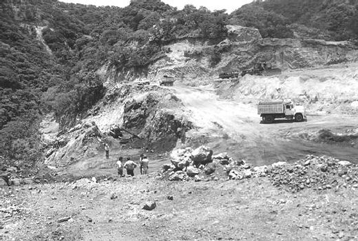 Miranda's Nukay open-pit gold mine in Mexico in 1996.