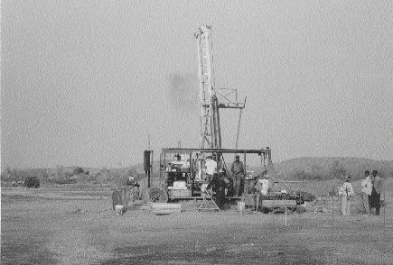 Drilling at Taparko in the late 1990s.