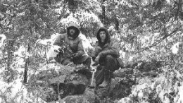 Consultant David Fortin (left) and Virginia Gold Mines' senior geologist, Michel Chapdelaine, at the Dom polymetallic showing during an exploration program in northern Quebec last fall.