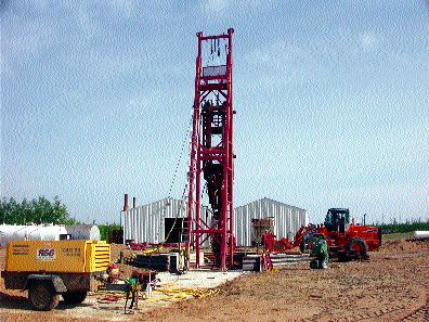 At Shore Gold's Star Diamond project, a view looking north of a temporary clamstand used for the initial shaft excavation.