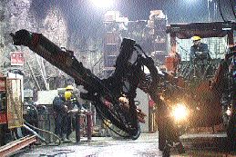 Underground work at Campbell Resources' Copper Rand copper-gold mine in Chibougamau, Que.