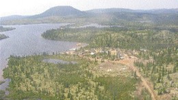 An aerial view of the Renard camp in north central Qubec.