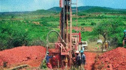 Reverse-circulation drilling into the Kisunge zone at Tan Range Exploration's Luhala gold project in Tanzania.