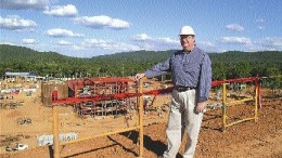 Photo by Pattie BealesRobert Doyle, Bolivar Gold's chief financial officer, stands in front of the Choco mill construction site.