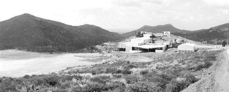 A view of the idled plant on Capstone Gold's Cozamin copper-silver-zinc property on the outskirts of Zacatecas, Mexico. The area is in need of some remediation work around the former tailings pond on the left.