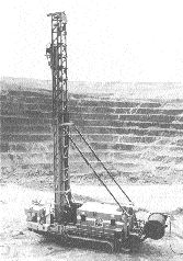 An earlier version of the 100XP blasthole drill at the Jwaneng diamond mine in Botswana.