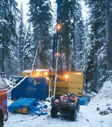 A Britton Bros. Longyear 38 drill on Hole S05-09 at the Seel project in west-central B.C.