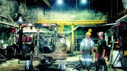 Photo by John CummingUnderground workers in Newmont Mining's No. 2 shaft (formerly named the Holloway mine) at the Holt-McDermott gold-mining complex in northeastern Ontario.