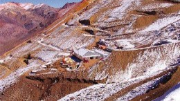 The Pimenton camp, on a slope in the Chilean Andes.