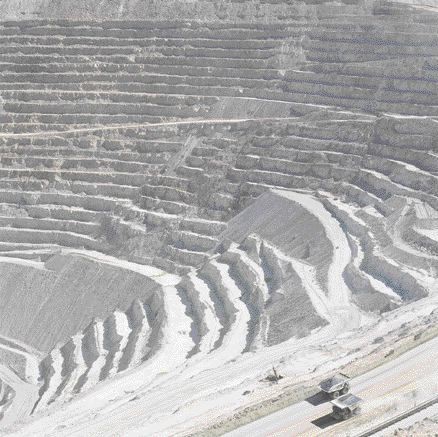 An aerial view of Escondida, the world's largest copper mine, which is in Chile's Atacama desert, about 160 km southeast of the port of Antofagasta.