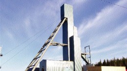 The headframe at Agnico-Eagle Mines' Lapa gold project in northwestern Quebec. The shaft has been sunk 100 metres of a total planned 825 metres.
