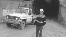 Favona Project Supervisor Glen Grindlay in front of the Favona adit.