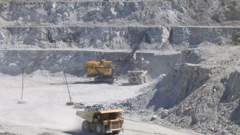 Active mining in the Pollyanna pit at Taseko Mines' Gibraltar operation