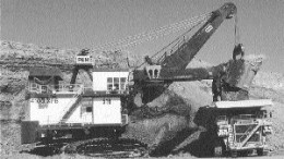 A P&H 4100XPB shovel loads a 240-ton haul truck at the Kennecott Energy Antelope coal mine in Wyoming.