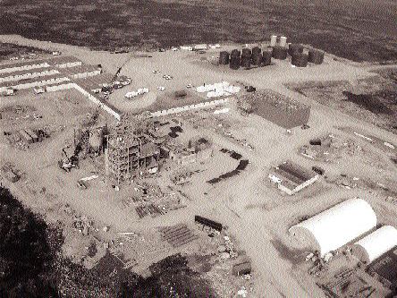 An aerial view of construction of the Jericho diamond mine in Nunavut.