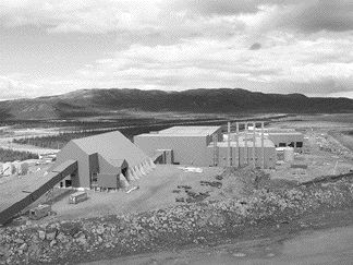 The concentrator and ore-storage facility at Voisey's Bay in Labrador.