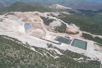 An aerial view of the heap-leach pad and Estrella zone at Alamos Gold's Mulatos mine in Mexico's Sonora state, about 300 km south of the U.S. border.