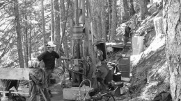 Contractor Mark Kapiniak drills the 1050 Zone, part of Bitterroot Exploration's Mineral Creek gold project on Vancouver Island.