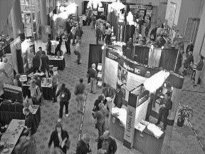 The tradeshow floor at the recent 2006 Mineral Exploration Roundup conference in Vancouver.Photo by Stephen Stakiw