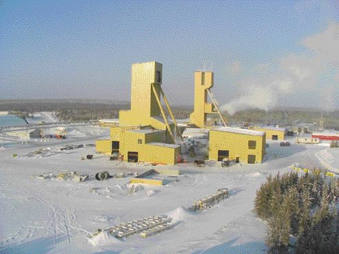 The headframes at Cameco's Cigar Lake uranium mine, situated 660 km north of Saskatoon.