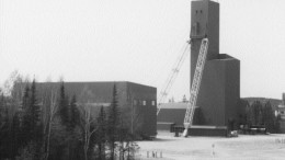 BY JOHN CUMMINGA view of the headframe above the LaRonde mine's Penna shaft, taken during the sinking of the shaft in the late 1990s.