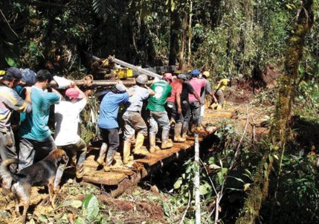 AURELIAN RESOURCESWorkers move a drill to another site on Aurelian Resources' Condor project in southeastern Ecuador. High-grade results continue to come from the Fruta del Norte discovery, part of Condor. One hole there returned 81.4 metres averaging 5.54 grams gold and 8 grams silver per tonne. Share are trading in the $30 range, up from $20 in July.