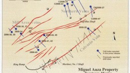 A map of Silver Eagle Mines' Miguel Auza silver property.