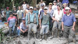 Workers at Aurelian Resources' Fruta del Norte gold project in Ecuador.