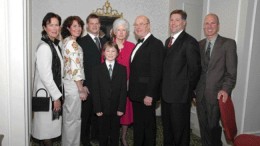 KEITH HOUGHTON PHOTOGRAPHYNewsletter writer and inductee George Cross (centre, in tuxedo) with his family.