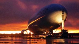 BELL GEOSPACEA Zeppelin after a heavy rainstorm in Jwaneng, Botswana. The airship uses an airborne gravity gradiometer provided by Houston, Tex.-based Bell GeoSpace.