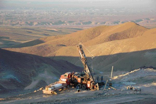 PAUL HARRISA drill on the Far West Mining's Estrellita deposit, one of the smaller copper deposits near the main Santo Domingo Sur deposit in Diego de Almagro, Chile.