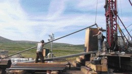 NORTHERN DYNASTY MINERALSDrillers at work on a rig at Northern Dynasty Minerals' massive Pebble copper-gold-molybdenum porphyry deposit in southwestern Alaska. Anglo American has signed on as an equal partner to develop Pebble.