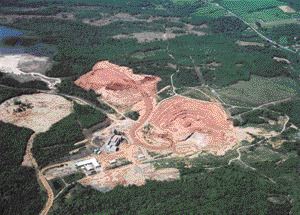 Aerial view of Acadian Mining's Gays River mine in Nova Scotia.