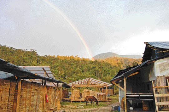 AURELIAN RESOURCESA rainbow appears at Aurelian Resources' Las Penas camp in Ecuador.