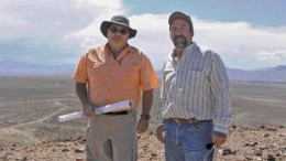 BY JAMES WHYTENevada Copper project manager Greg French and chief operating officer Joe Kircher atop one of the hills at the Pumpkin Hollow copper deposit east of Yerington, Nev.