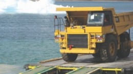 Equipment arrives at Milne Inlet near Baffinland Iron Mines' Mary River project.