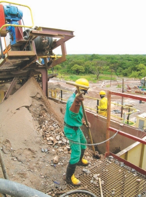 Working at Anvil Mining's Dikulushi mine in the Democratic Republic of the Congo.