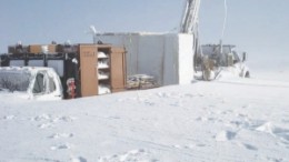 AUEX VENTURES A drill rig stationed at the Mountain Top target, at the West Pequop gold project. AuEx Ventures' joint-venture partner is keeping one reverse-circulation rig and one core rig running all winter.