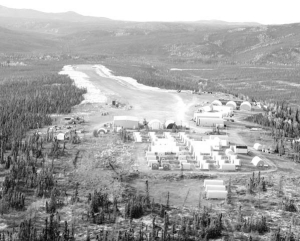 The camp and runway at NovaGold Resources' Donlin Creek gold project in western Alaska. The project is a 50-50 joint venture with Barrick Gold.