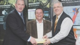 From left: Serge Roy, chairman and CEO; Ghislain Morin, president and chief operating officer; Claude Imbeault, vice-president operations and mine manager .